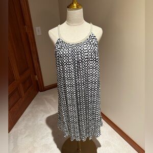 Nina Leonard Black and White Patterned Dress
